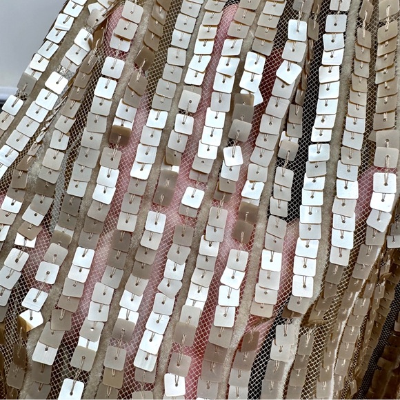 Liancarlo Vintage Beaded Sequin Silk Formal Evening Gown SZ 8 Champagne Gold - Picture 5 of 17